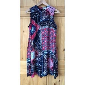DR2 Daniel Rainn patchwork print sleeveless dress size S